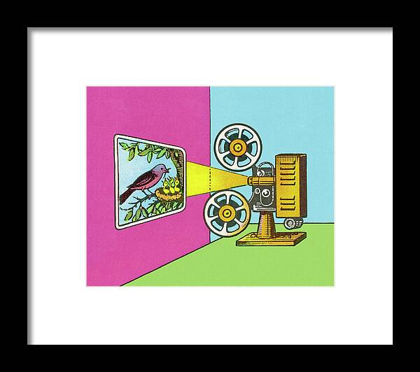 Animal Framed Print featuring the drawing Movie Projector #5 by CSA Images
