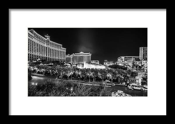 Vegas Framed Print featuring the photograph Night Time In Las Vegas Nevada Strip #5 by Alex Grichenko