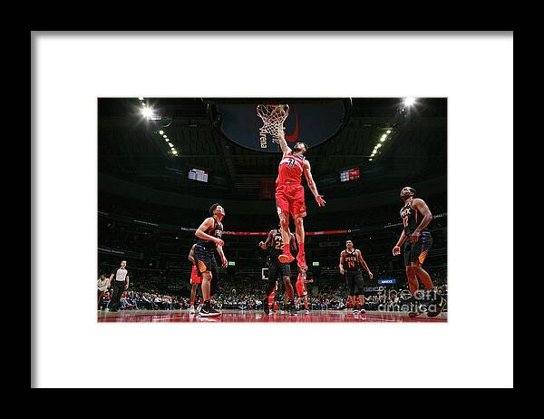 Tomas Satoransky Framed Print featuring the photograph Phoenix Suns V Washington Wizards by Ned Dishman