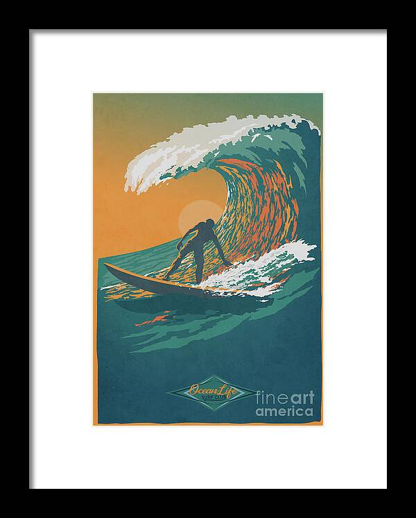 Surfer Framed Print featuring the digital art Ocean Life by Sassan Filsoof