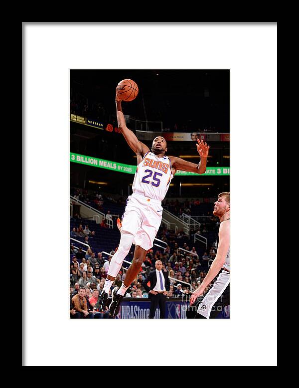 Mikal Bridges Framed Print featuring the photograph San Antonio Spurs V Phoenix Suns by Barry Gossage