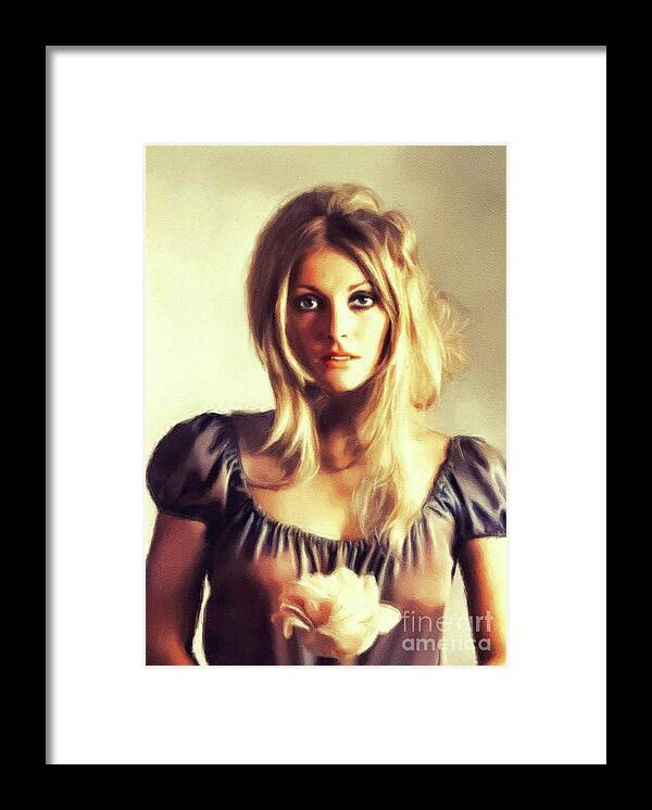 Sharon Framed Print featuring the painting Sharon Tate, Vintage Actress #5 by Esoterica Art Agency