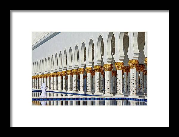Estock Framed Print featuring the digital art Sheikh Zayed Grand Mosque, Uae #5 by Bruno Morandi