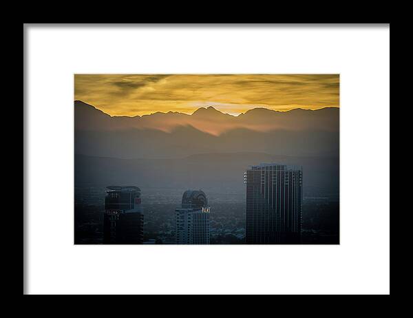 Sunset Framed Print featuring the photograph Sunset Over Red Rock Canyon Near Las Vegas Nevada #5 by Alex Grichenko