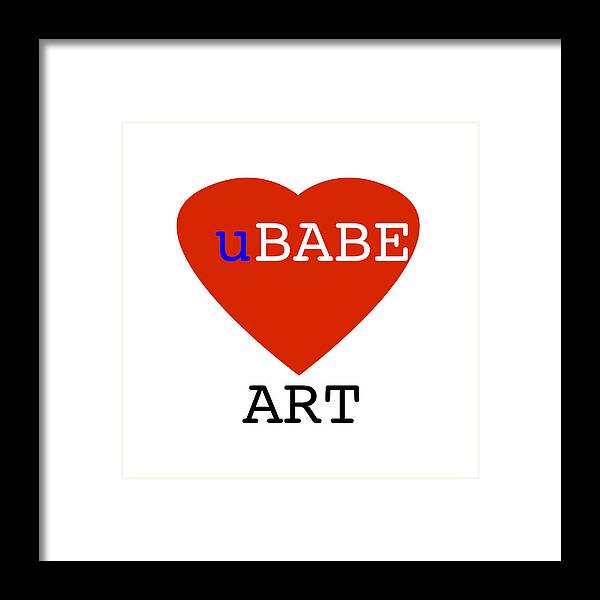 Ubabe Heart Framed Print featuring the digital art uBABE Art #5 by Charles Stuart