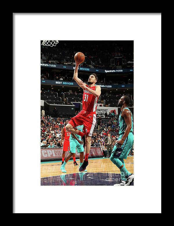 Tomas Satoransky Framed Print featuring the photograph Washington Wizards V Charlotte Hornets #5 by Kent Smith