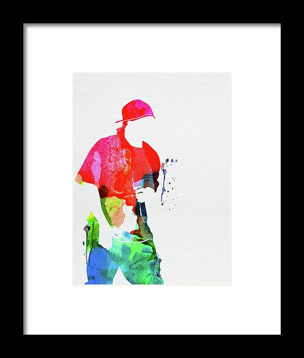 50 Cent Framed Print featuring the mixed media 50 Cent Watercolor by Naxart Studio