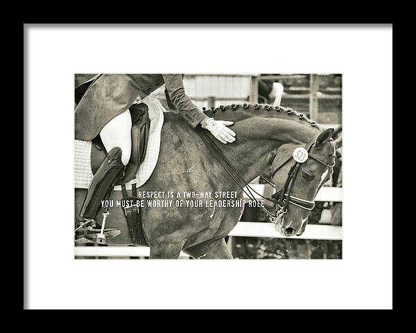 Art Framed Print featuring the photograph #523 TURNING OUT quote #523 by Dressage Design
