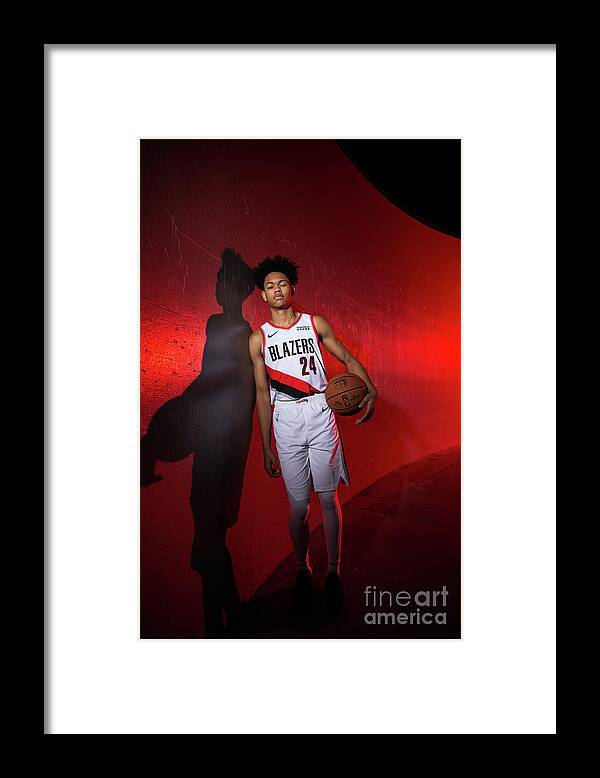 Anfernee Simons Framed Print featuring the photograph 2018-2019 Portland Trail Blazers Media by Sam Forencich