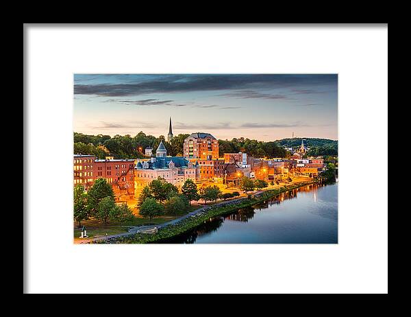 Trees Framed Print featuring the photograph Augusta, Maine, Usa Skyline #6 by Sean Pavone