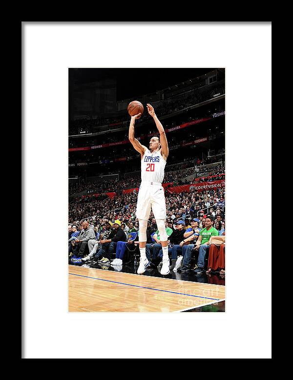 Landry Shamet Framed Print featuring the photograph Boston Celtics V La Clippers by Andrew D. Bernstein