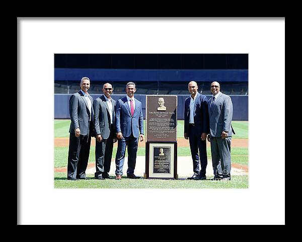 People Framed Print featuring the photograph Cleveland Indians V New York Yankees by Jim Mcisaac