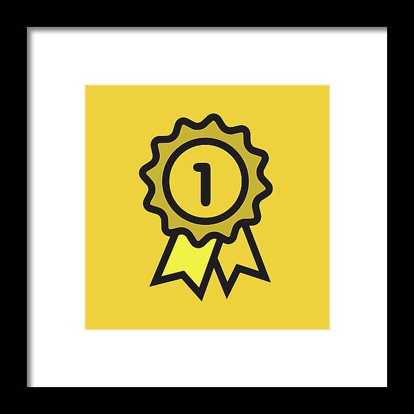 Accomplish Framed Print featuring the drawing First Place Ribbon #6 by CSA Images