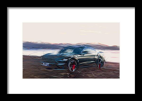 Ford Framed Print featuring the digital art Ford Mustang Bullitt Drawing #7 by CarsToon Concept
