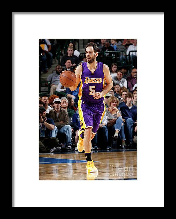 Jose Calderon Framed Print featuring the photograph Los Angeles Lakers V Dallas Mavericks by Glenn James