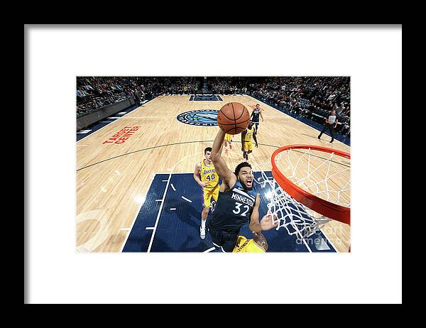Nba Pro Basketball Framed Print featuring the photograph Los Angeles Lakers V Minnesota by David Sherman