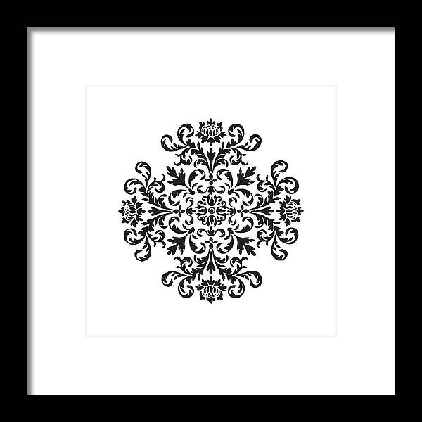 Accent Ornament Framed Print featuring the drawing Medallion #6 by CSA Images