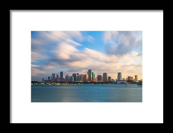 Landscape Framed Print featuring the photograph Miami, Florida, Usa Downtown City #6 by Sean Pavone