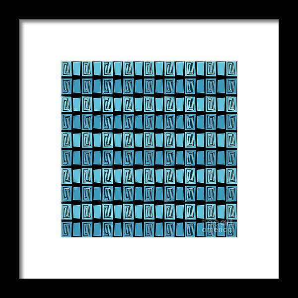  Framed Print featuring the digital art Mid Century Modern Maze #6 by Donna Mibus