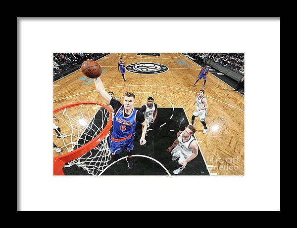 Nba Pro Basketball Framed Print featuring the photograph New York Knicks V Brooklyn Nets by Nathaniel S. Butler