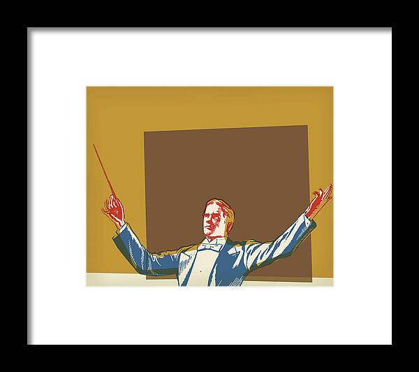 Accessories Framed Print featuring the drawing Orchestra Conductor #6 by CSA Images