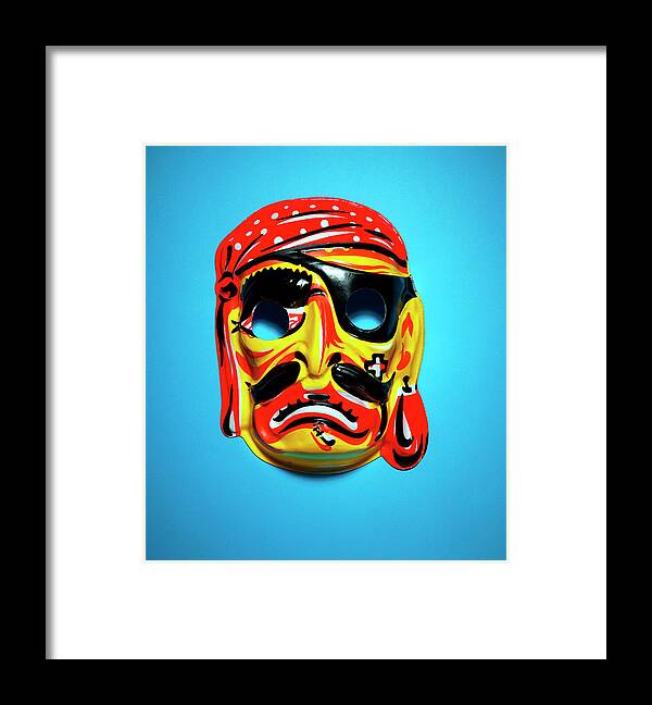 Afraid Framed Print featuring the drawing Pirate Mask #6 by CSA Images