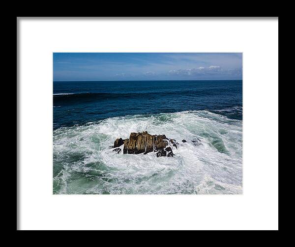 Landscapeaerial Framed Print featuring the photograph Powerful Swells From The Pacific Ocean #6 by Ethan Daniels