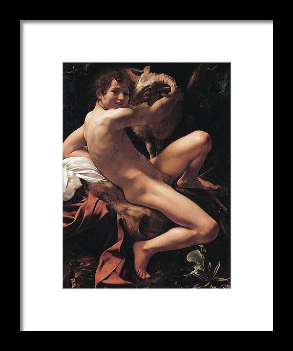 Caravaggio Framed Print featuring the painting Saint John The Baptist by Caravaggio