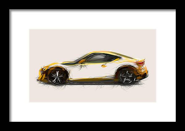 Scion Framed Print featuring the digital art Scion FR S Draw #6 by CarsToon Concept