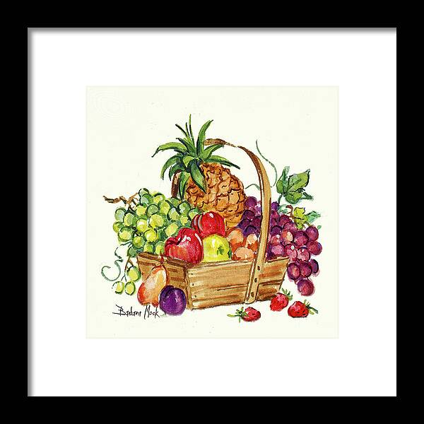 Pineapple And Fruit Basket Framed Print featuring the painting 603 Pineapple And Fruit Basket by Barbara Mock