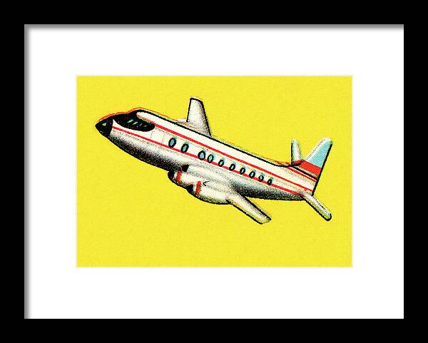 Air Travel Framed Print featuring the drawing Airplane #62 by CSA Images