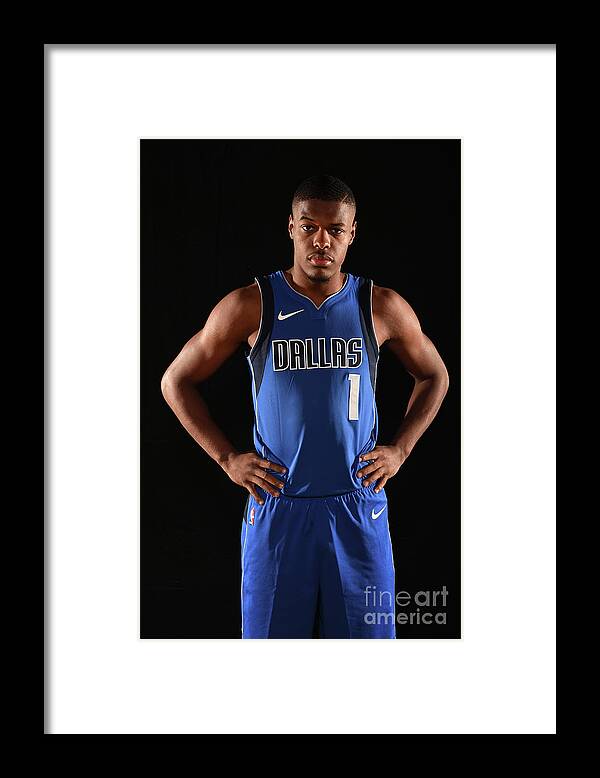 Dennis Smith Jr Framed Print featuring the photograph 2017 Nba Rookie Photo Shoot #63 by Brian Babineau