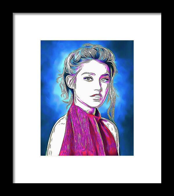 Draw Framed Print featuring the digital art 63 of 100 SPECIAL DISCOUNT - portrait by Nenad Vasic