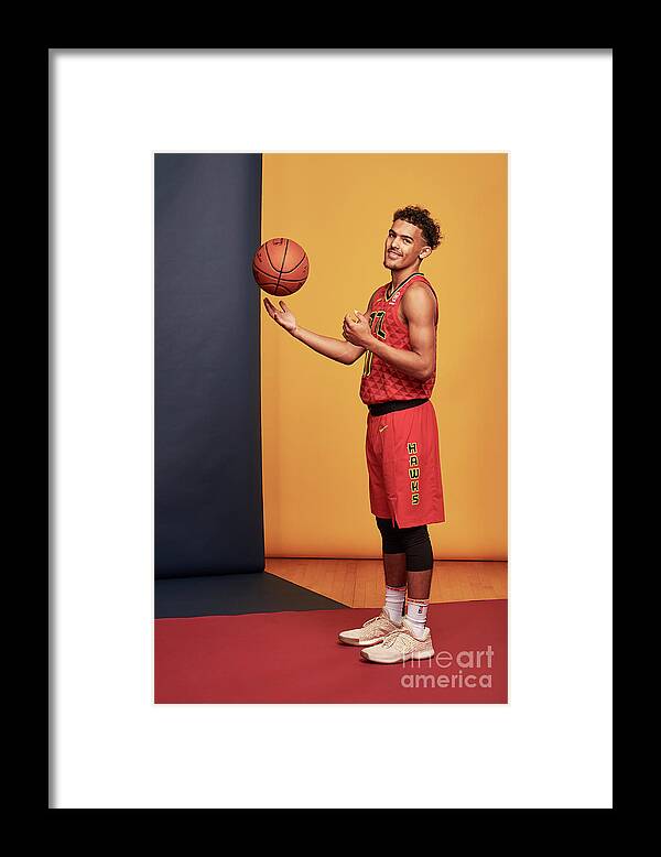 Trae Young Framed Print featuring the photograph 2018 Nba Rookie Photo Shoot #64 by Jennifer Pottheiser