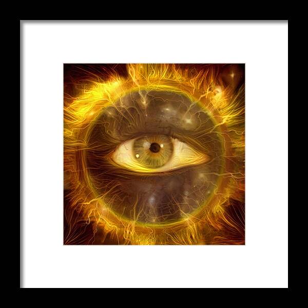 Abstract Framed Print featuring the digital art All seeing Eye #7 by Bruce Rolff