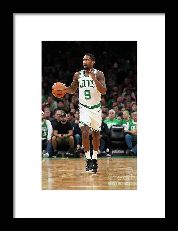 Brad Wanamaker Framed Print featuring the photograph Charlotte Hornets V Boston Celtics by Brian Babineau