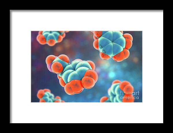 Artwork Framed Print featuring the photograph Dopamine Molecule #7 by Kateryna Kon/science Photo Library