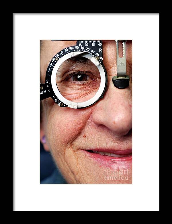 Caucasian Framed Print featuring the photograph Eye Test #7 by Medicimage / Science Photo Library