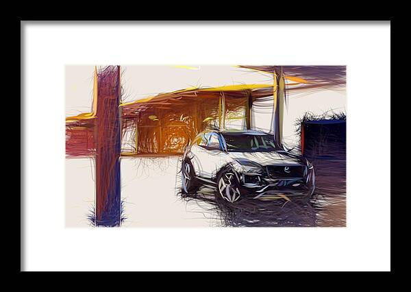 Jaguar Framed Print featuring the digital art Jaguar E PACE Drawing #8 by CarsToon Concept