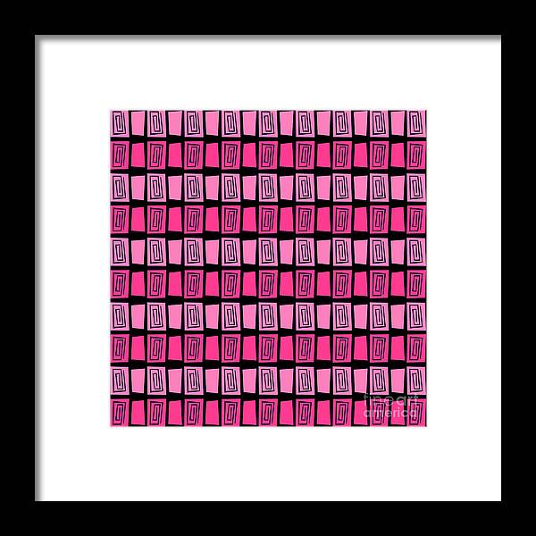 Pink Framed Print featuring the digital art Mid Century Modern Maze by Donna Mibus