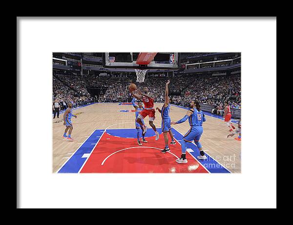 Harrison Barnes Framed Print featuring the photograph Oklahoma City Thunder V Sacramento Kings by Rocky Widner