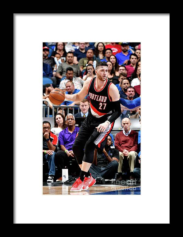 Jusuf Nurkic Framed Print featuring the photograph Portland Trail Blazers V Orlando Magic #7 by Fernando Medina