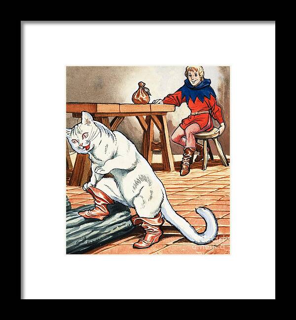 Puss-in-boots Framed Print featuring the painting The Story Of Puss In Boots by Eduardo Teixeira Coelho