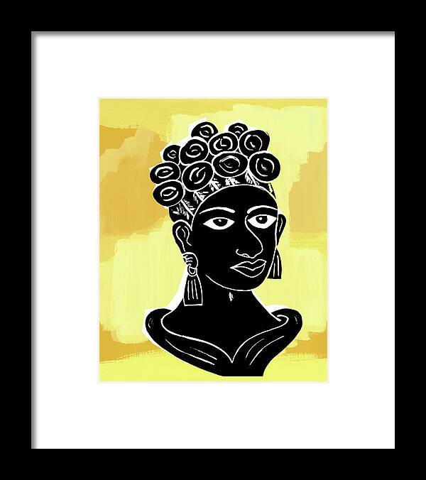 Accessories Framed Print featuring the drawing Woman with Curly Hair #7 by CSA Images