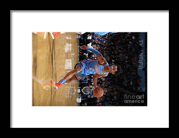 Nba Pro Basketball Framed Print featuring the photograph 76ers Vs Thunder by Zach Beeker