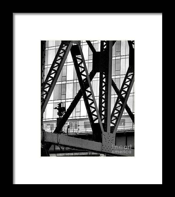 Girders Framed Print featuring the photograph 7Scape No.20 - Through the Girders by Steve Ember