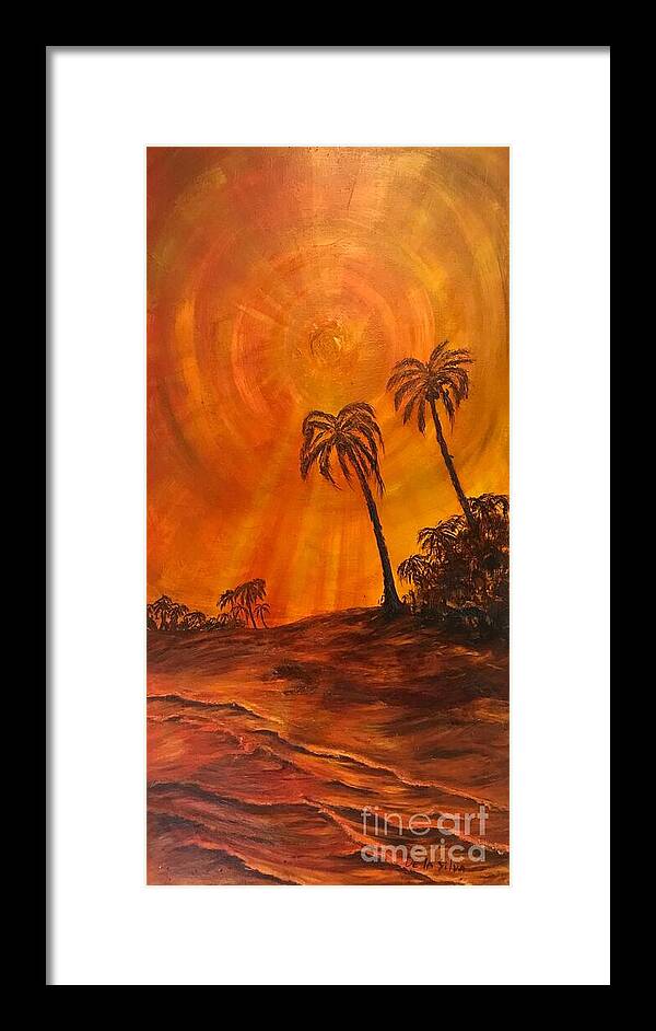 Sunset Beach Framed Print featuring the painting Lani Sun by Michael Silbaugh