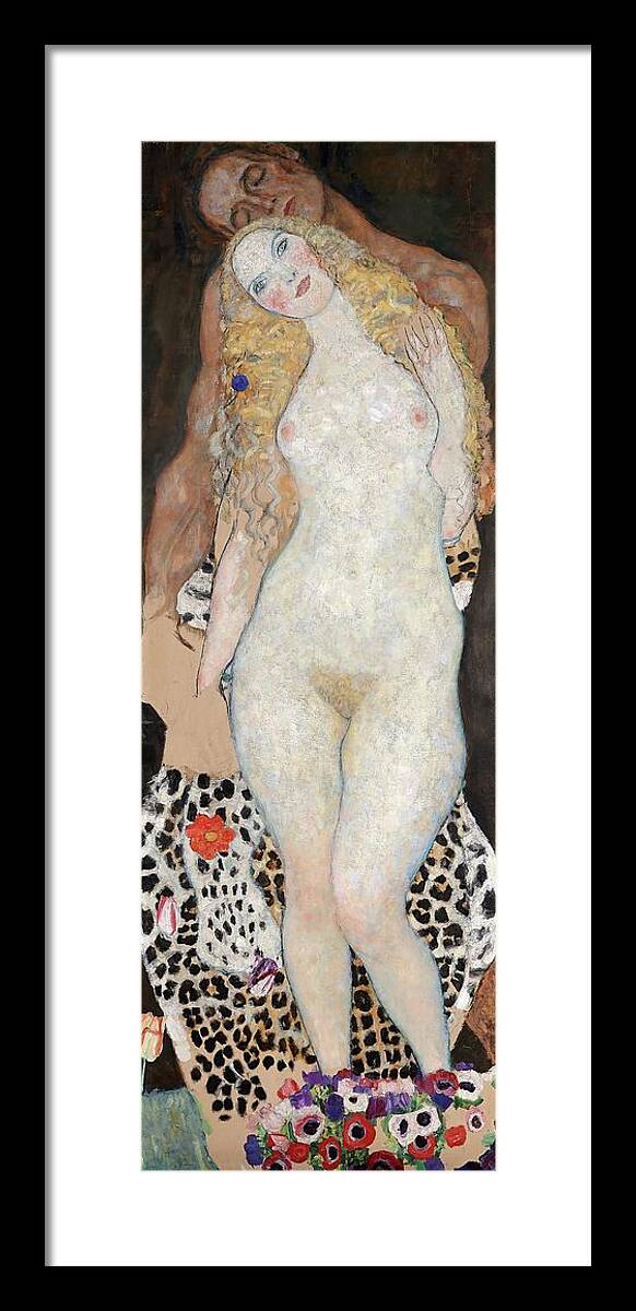 Gustav Klimt Framed Print featuring the painting Adam And Eve by Gustav Klimt
