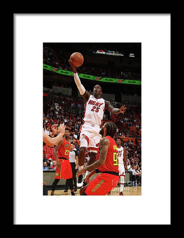 Kendrick Nunn Framed Print featuring the photograph Atlanta Hawks V Miami Heat by Oscar Baldizon