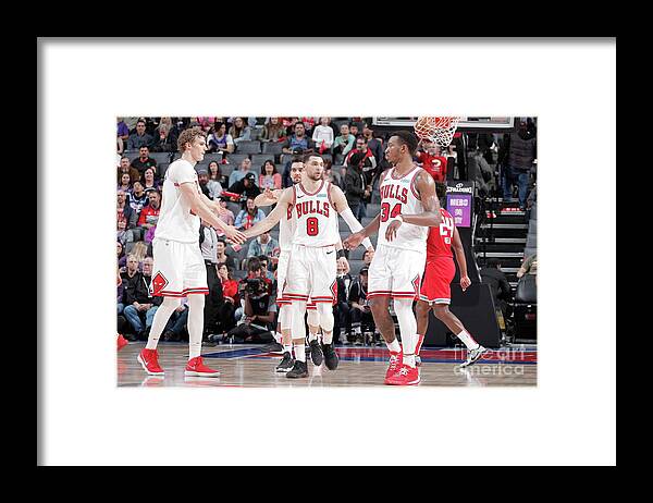 Zach Lavine Framed Print featuring the photograph Chicago Bulls V Sacramento Kings #8 by Rocky Widner